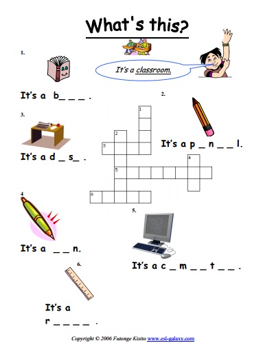 school crossword