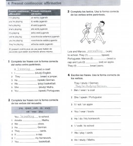 PRESENT CONTINUOUS WORKSHEET 001