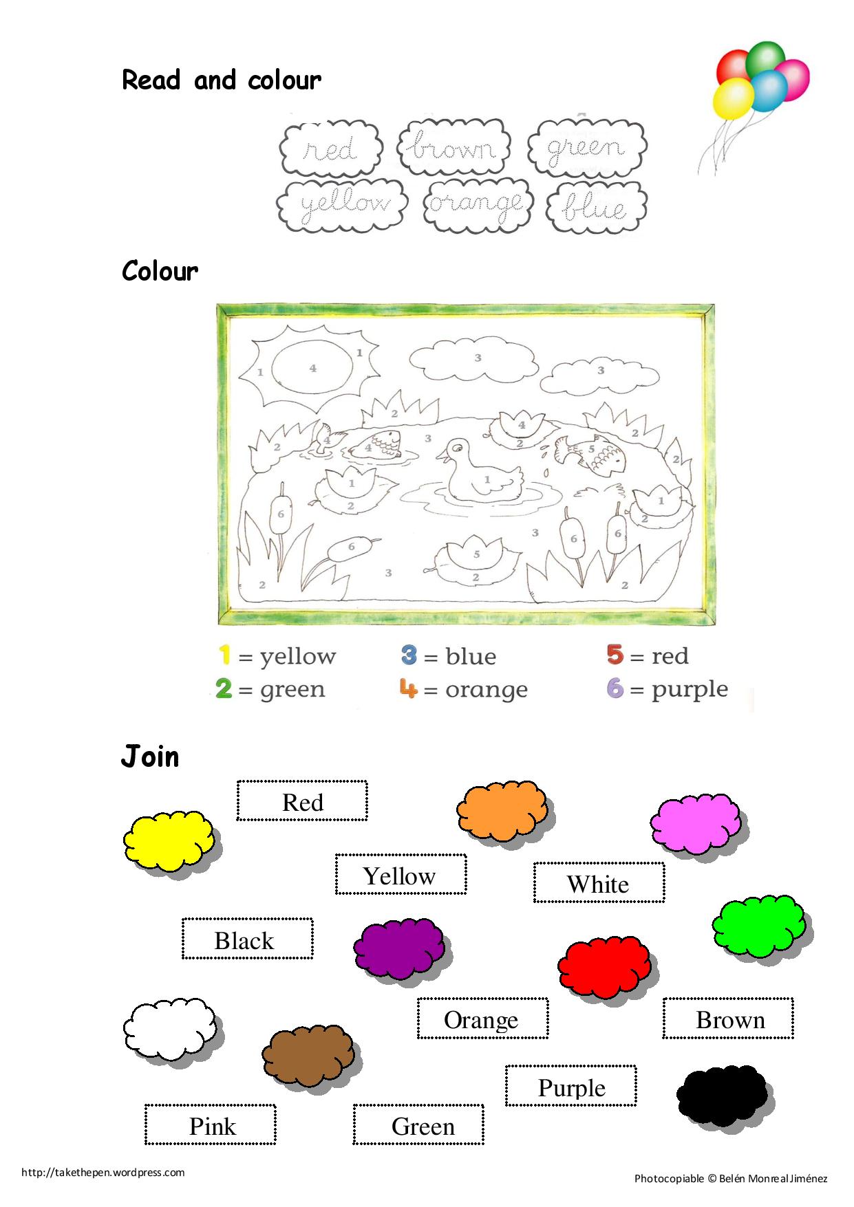 Colours in English Worksheet