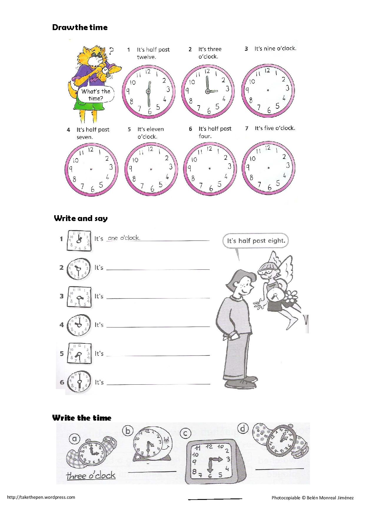 Write the time worksheet