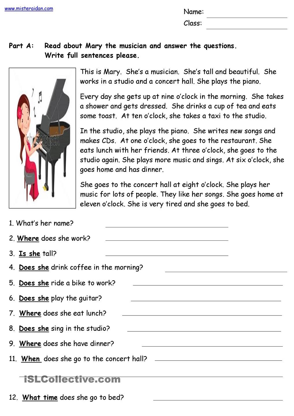 English Worksheets For 11 Year Olds